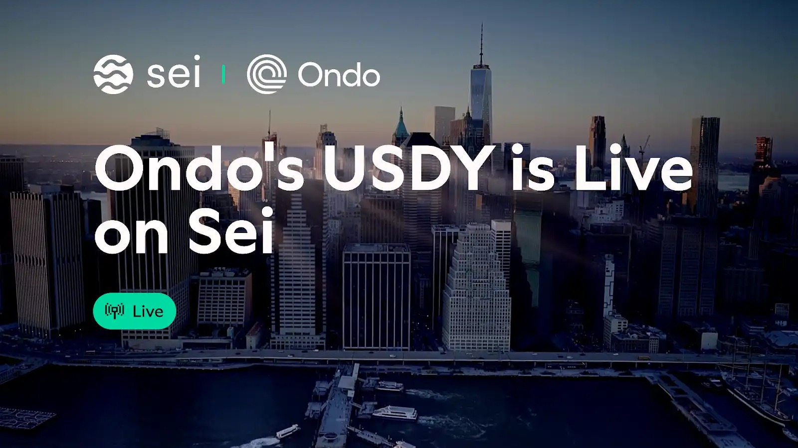 Ondo USDY现已上线Sei: 代币化美债遇上高性能基础设施